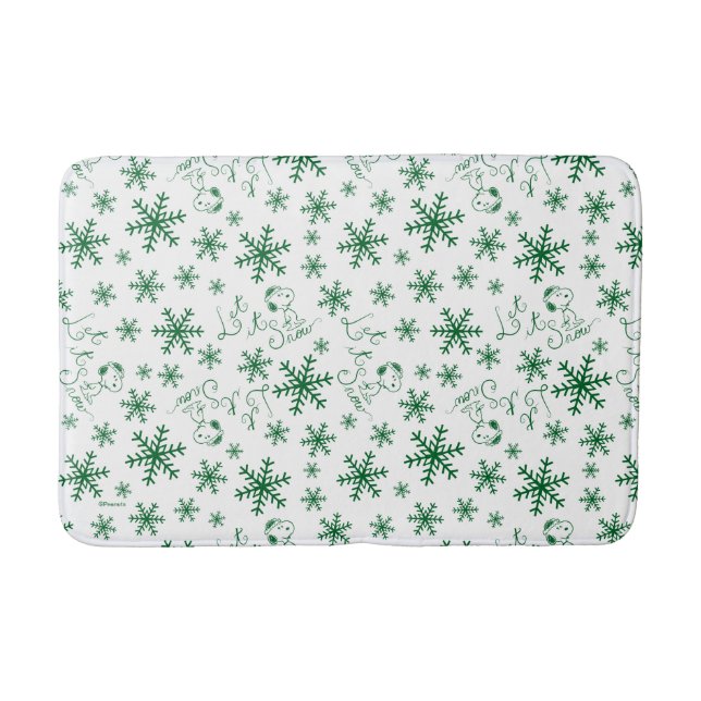 Peanuts | Christmas Snoopy Let It Snow Pattern Bath Mat (Front)