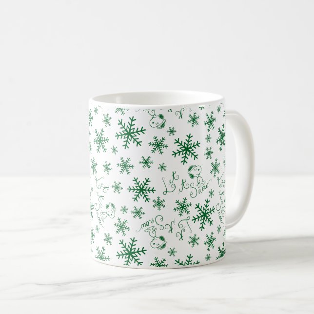 Peanuts | Christmas Snoopy Let It Snow Pattern Coffee Mug (Front Right)