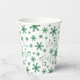 Peanuts   Christmas Snoopy Let It Snow Pattern Paper Cups