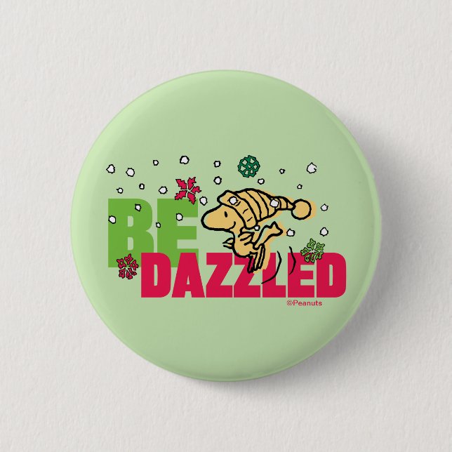 Peanuts | Christmas Woodstock Be Dazzled 6 Cm Round Badge (Front)