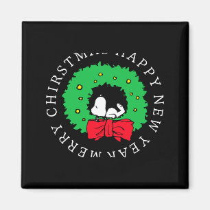 Peanuts Christmas Wreath  Magnet