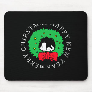 Peanuts Christmas Wreath  Mouse Mat