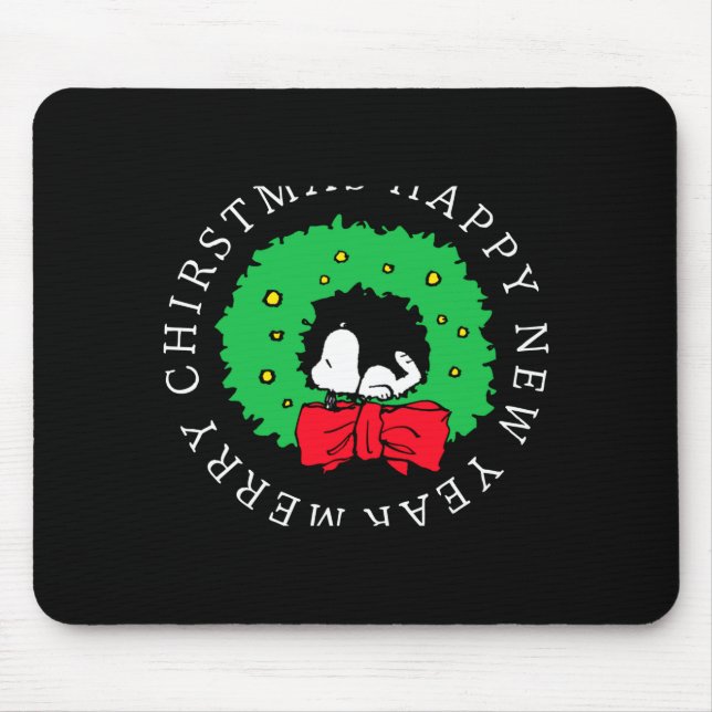 Peanuts Christmas Wreath  Mouse Mat (Front)