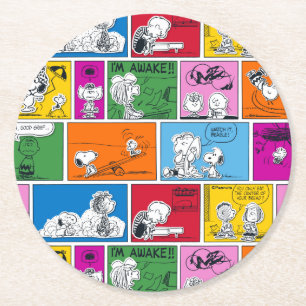 PEANUTS Classic Comic Pattern Round Paper Coaster