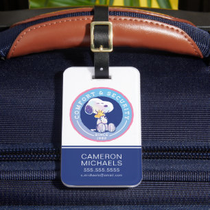 Peanuts   Comfort & Security Badge Blue Luggage Tag