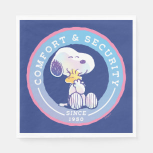 Peanuts   Comfort & Security Badge Blue Napkin