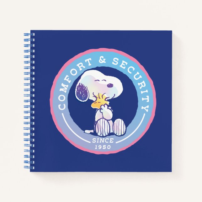 Peanuts | Comfort & Security Badge Blue Notebook (Front)