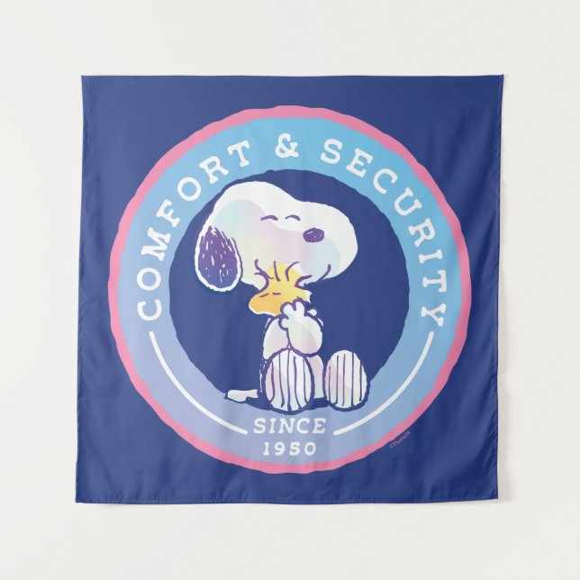 Peanuts | Comfort & Security Badge Blue Tapestry (Front)