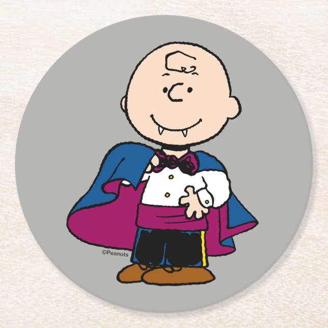 Peanuts | Count Charlie Brown Round Paper Coaster (Front)