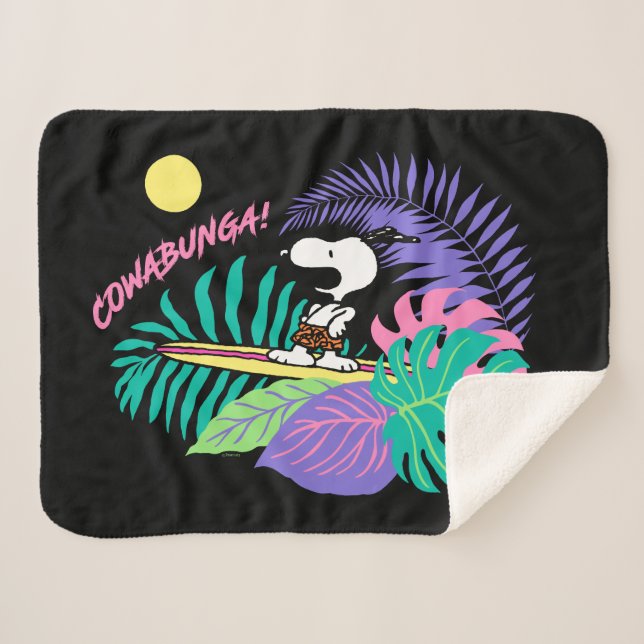 Peanuts | Cowabunga Snoopy Sherpa Blanket (Front (Horizontal))