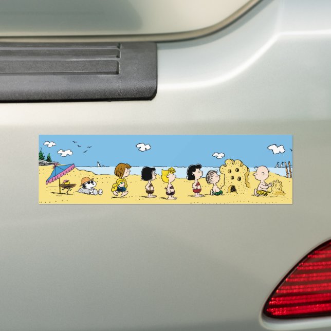Peanuts | Day at the Beach Bumper Sticker (On Car)