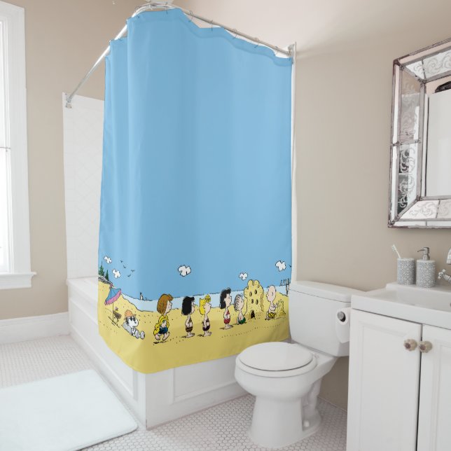 Peanuts | Day at the Beach Shower Curtain (In Situ)