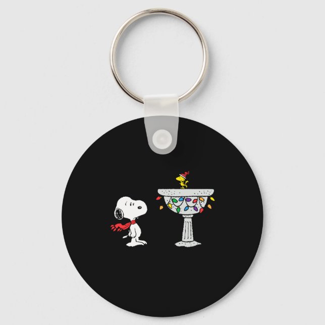 Peanuts Decorated Bird Bath  Key Ring (Front)