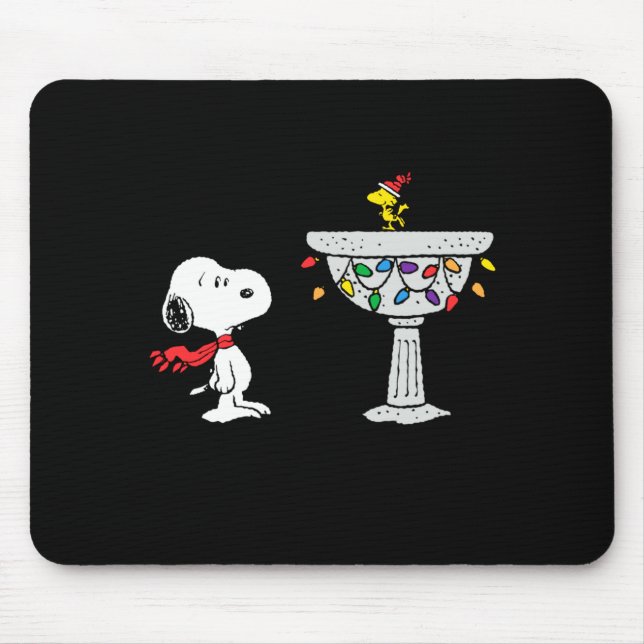 Peanuts Decorated Bird Bath  Mouse Mat (Front)
