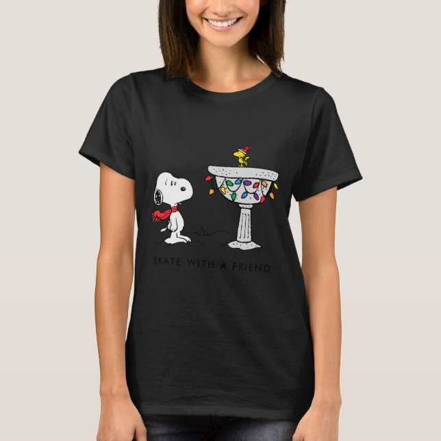 Peanuts Decorated Bird Bath  T-Shirt (Front)