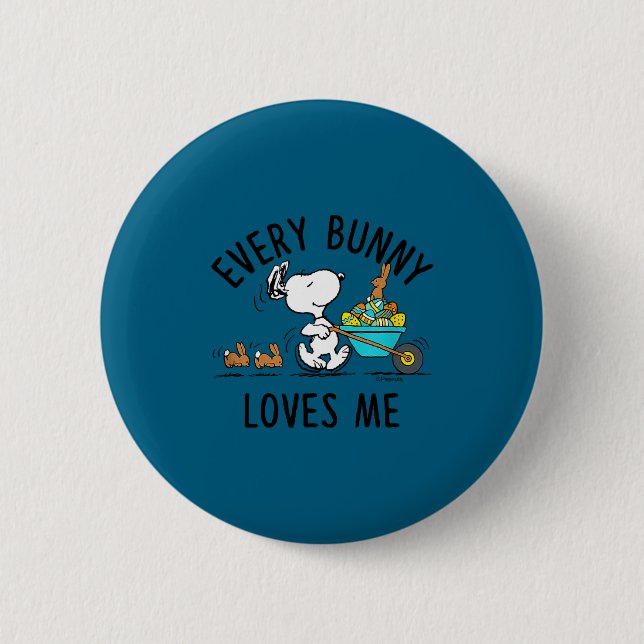 Peanuts - easter - every bunny loves me Peanuts -  6 Cm Round Badge (Front)