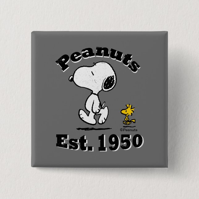Peanuts Est. 1950 15 Cm Square Badge (Front)