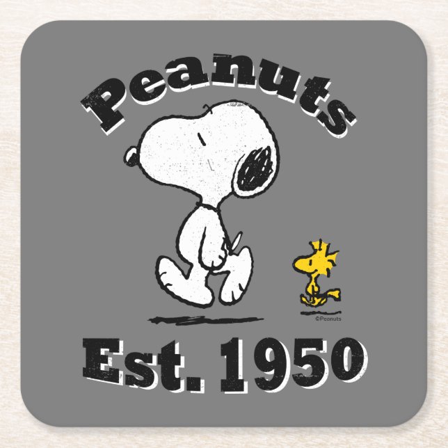 Peanuts Est. 1950 Square Paper Coaster (Front)