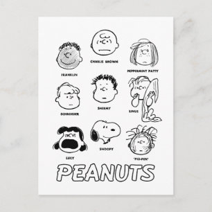 Peanuts Faces Postcard