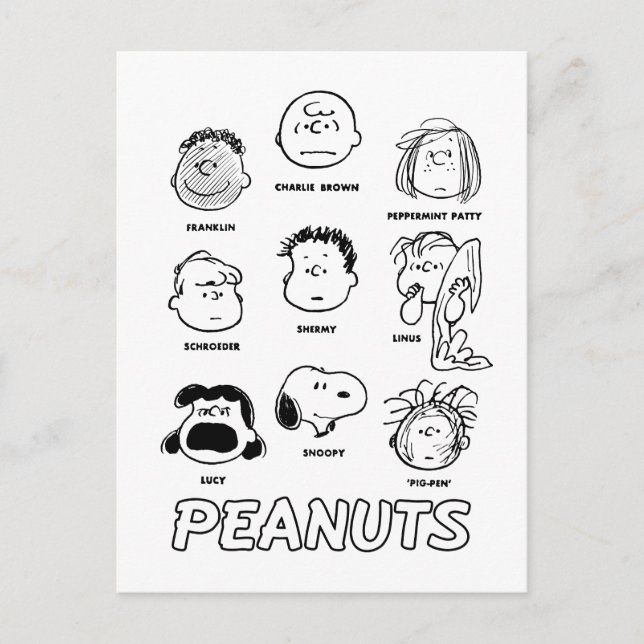 Peanuts Faces Postcard (Front)