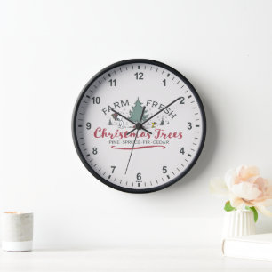 Peanuts   Farm Fresh Christmas Trees Clock
