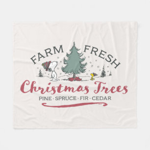 Peanuts   Farm Fresh Christmas Trees Fleece Blanket