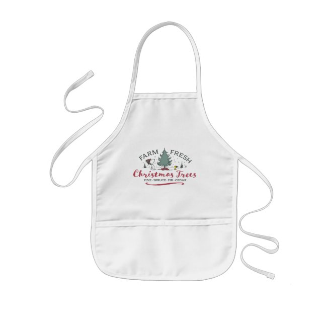 Peanuts | Farm Fresh Christmas Trees Kids Apron (Front)