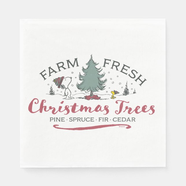 Peanuts | Farm Fresh Christmas Trees Napkin (Front)