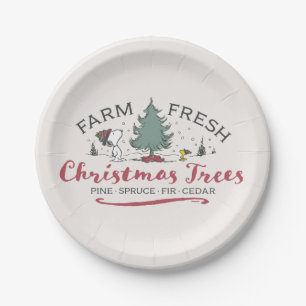Peanuts   Farm Fresh Christmas Trees Paper Plate