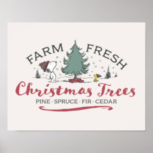Peanuts Farm Fresh Christmas Trees Poster