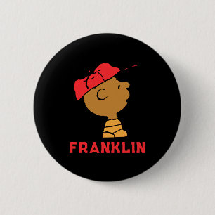 Peanuts Franklin Baseball Cap T Shirt  6 Cm Round Badge
