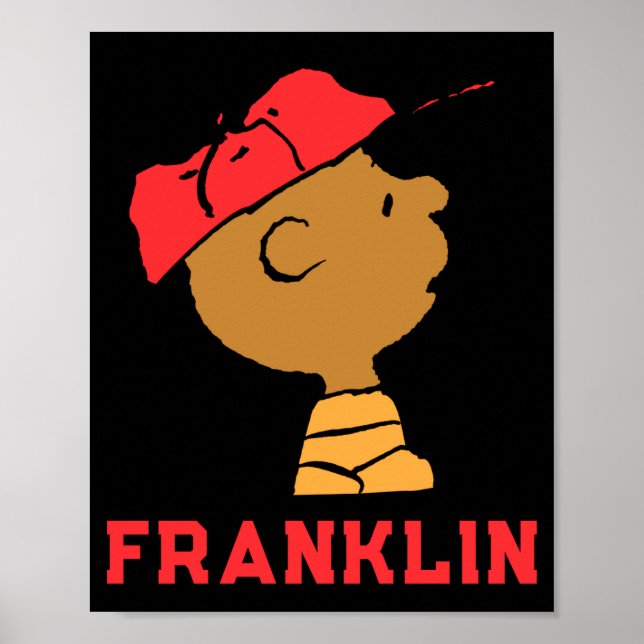 Peanuts Franklin Baseball Cap T Shirt  Poster (Front)