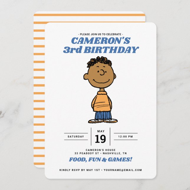 Peanuts | Franklin Birthday Invitation (Front/Back)