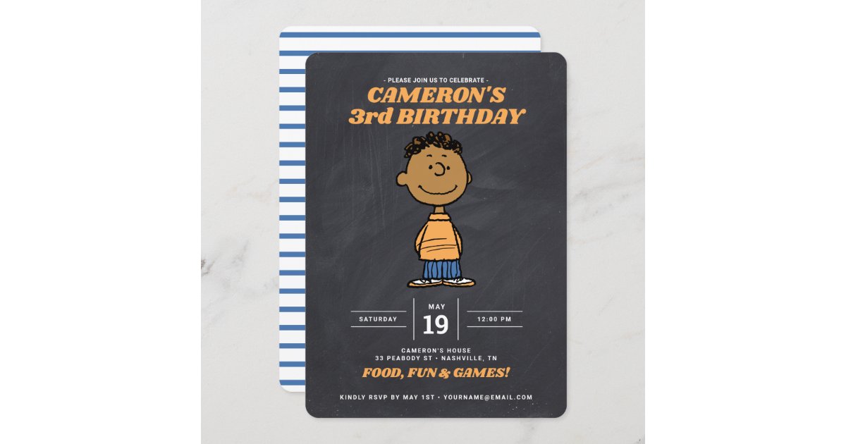 Peanuts | Franklin Birthday Invitation | Zazzle