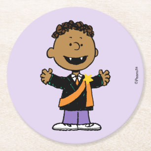 Peanuts Franklin Halloween Vampire Round Paper Coaster