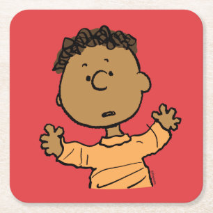 Peanuts   Franklin Look Square Paper Coaster