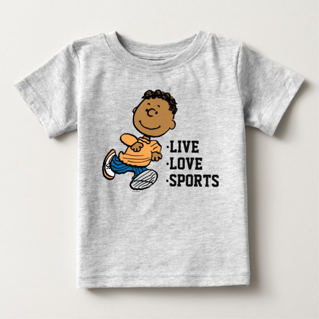 Peanuts | Franklin Running Baby T-Shirt (Front)