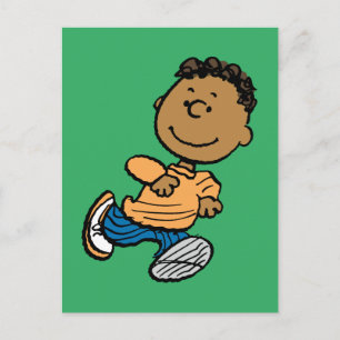 Peanuts   Franklin Running Postcard