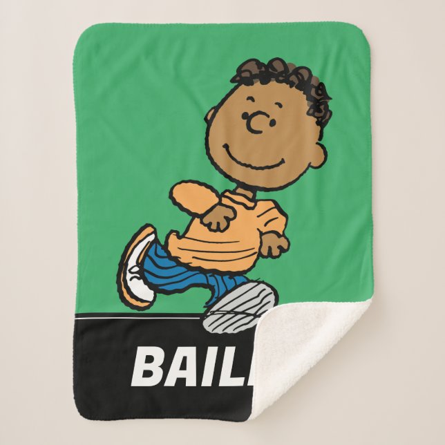 Peanuts | Franklin Running Sherpa Blanket (Front)