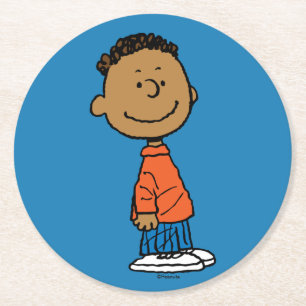 Peanuts   Franklin Smile Round Paper Coaster