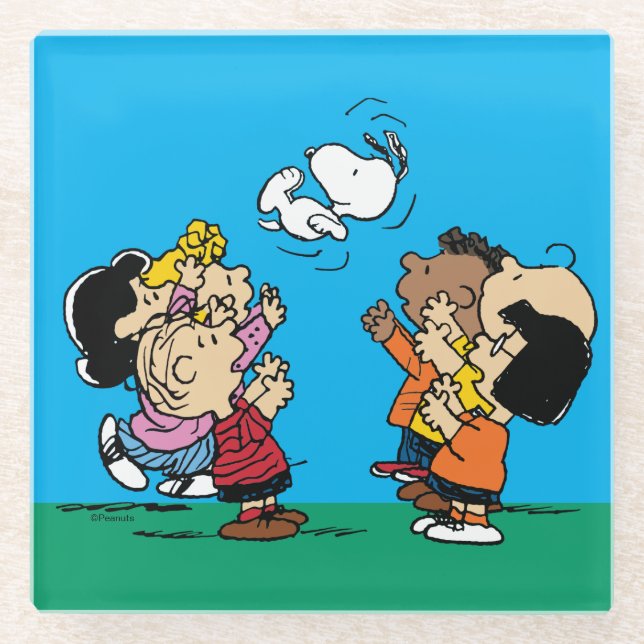 Peanuts | Friends Fun Glass Coaster (Front)