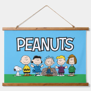 Peanuts Friends In A Row Hanging Tapestry