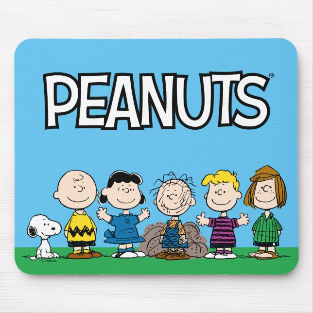 Peanuts Friends In A Row Mouse Mat (Front)
