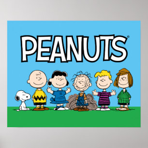 Peanuts Friends In A Row Poster