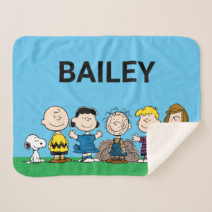 Peanuts Friends In A Row Sherpa Blanket