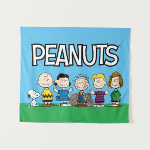 Peanuts Friends In A Row Tapestry