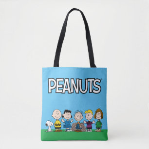 Peanuts Friends In A Row Tote Bag