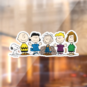 Peanuts Friends In A Row Window Cling