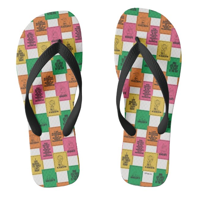 Peanuts | Fun Colorblock Pattern Flip Flops (Footbed)