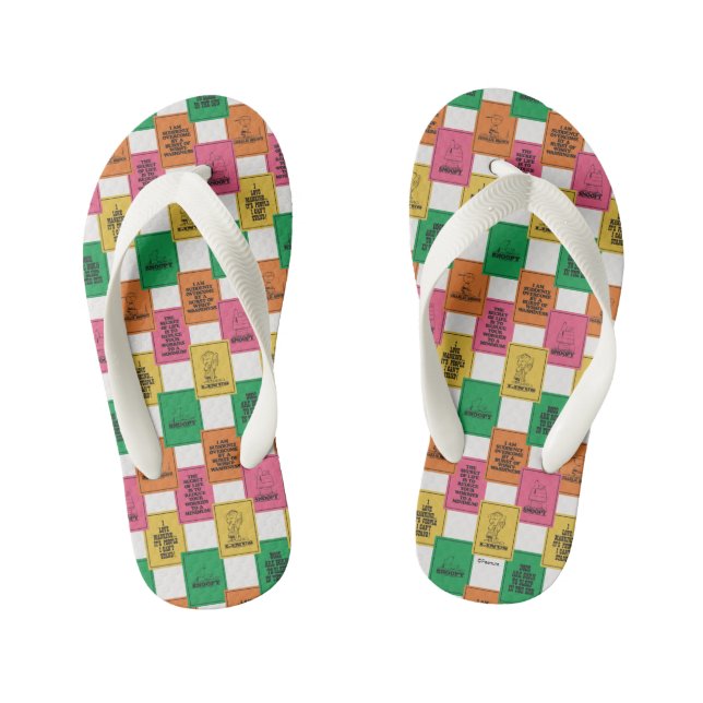 Peanuts | Fun Colorblock Pattern Kid's Flip Flops (Footbed)